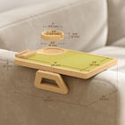 HOMCOM - Plateau de bras de canapé avec support de téléphone rotatif à 360° - bois naturel-Fabriqué en bambou naturel, garantissant durabilité et sensation luxueuse 