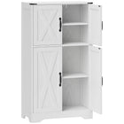 HOMCOM - Armoire de garde-manger style ferme 23,6 po L - grain de bois blanc-Le design de porte de grange et les accents noirs aux coins ajoutent un charme de ferme 