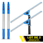 Gritt Commercial - Ensemble de nettoyage de vitres - Raclette pivotante de 18 po - Manche télescopique de 20 po - Lot de 2-Les outils se fixent facilement au manche télescopique inclus de 6 pi