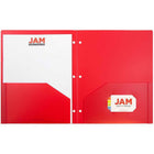 JAM Paper - Chemises de présentation robustes à 2 pochettes - rouge - Paquet de 6-Quantité : 6 dossiers par paquet | Un pour chaque sujet et projet
