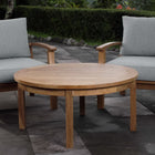 Modway - Marina Terrasse extérieure Teck Table basse ronde - Naturel-Grains de bois richement texturés