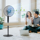 HOMCOM - Ventilateur sur pied 54 po H avec télécommande pour chambre à coucher - noir-Dispose de 3 modes (Normal, Naturel, Sommeil) et 3 vitesses (Élevée, Moyenne, Basse) 