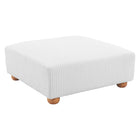 Zuo - Tayte Pouf - Blanc-Tissu velours côtelé au style moderne et texturé