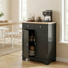 HOMCOM - Buffet 26,8 po L avec rangement - noir-L’étagère réglable à trois niveaux répond à divers besoins de rangement 