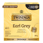 Twinings - Sachets de thé noir Earl Grey - paquet de 100-Préparé avec du thé noir, des arômes naturels et de l’écorce de bergamote pour offrir la saveur distinctive du thé Earl Grey
