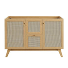 Modway - Soma 48" compatible avec un ou deux éviers simples ou double Armoire de toilette de salle de bain (lavabo non inclus) - Chêne-Finition du grain du bois