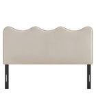 Modway - Athena Velours de performance résistant aux taches Tête de lit Queen size, Amande-Assemblée requise