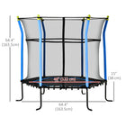 Soozier - Trampoline pour enfants avec filet de protection - 64" de diamètre - Bleu-Le boîtier de sécurité et les poteaux de rembourrage épais empêchent le cavalier de glisser accidentellement 