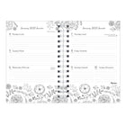 Blueline - 2027 agenda hebdomadaire/mensuel à colorier DoodlePlan avec reliure à double spirale – 8 po x 5 po – Botanica – bilingue-Agenda hebdomadaire avec calendrier
mensuel au début de chaque mois