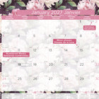 Blueline - 2027 Calendrier sous-main mensuel Ruban rose - rose - 22 po x 17 po - bilingue-Un mois par feuille, un bloc par jour