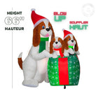 GEMMY - Scène de famille de chiens gonflable de Noël - 168 cm-Pour usage intérieur et extérieur