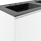 Modway - Bryn Évier double mural de 48" Vanette de salle de bain - Blanc Noir-Assemblée requise