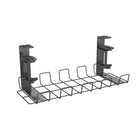 ShoppingAll - Plateau de rangement de câbles sous le bureau avec 10 attaches de câbles - Noir-INSTALLATION SIMPLE: Ce plateau de gestion des câbles sous bureau ne nécessite aucun perçage ni outil pour son installation et se fixe facilement sur toute surface de bureau jusqu’à 3,5 cm d’épaisseur.