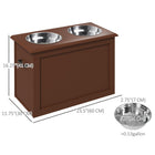 PawHut - Gamelles surélevées pour chien, distributeur de nourriture pour grands chiens avec rangement - brun-Avec une fonction de rangement, vous pouvez y mettre des accessoires pour animaux. 