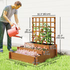 Outsunny - jardinière surélevée à 3 niveaux avec treillis pour plantes grimpantes - brun-Structure en bois de sapin avec un revêtement de peinture protecteur, garantissant une qualité durable
