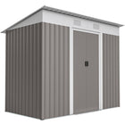 Outsunny - Abri de jardin avec portes coulissantes et bouche d'aération, gris-Espace de rangement spacieux