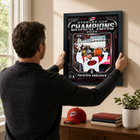 Frameworth - Cadre photoglass de Frederik Andersen 16x20 des Carolina Hurricanes champions Coupe Stanley - 18 po l x 22 po H-Fabrication conforme au type de produit : la construction PhotoGlass imprime l’image directement sur le verre et la surface se nettoie avec un chiffon doux et sec