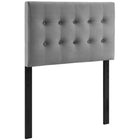 Modway - Emily Biscuit Touffé Performance Velvet Tête de lit jumelée, Gris-Luxueuse tête de lit jumelée moderne