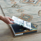 Modway - Jenica Diamant abstrait tribal marocain vieilli Tapis de 5 pi l x 8 pi L - Argent, bleu, beige et brun-Fil polypropylène à deux fils