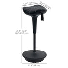 Vinsetto - Tabouret oscillant sans dossier à hauteur réglable - noir-Vérin à gaz haut de gamme et base antidérapante assurent des réglages fluides et sécurisés