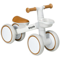 Qaba - Vélo d'équilibre bébé avec siège réglable - marron-Apprend aux enfants à pousser, se tenir debout et marcher avec confiance 