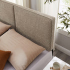 Modway - Lindee Tissu Boucle Tête de lit King, Flocons d’avoine-Tissu boucle Tissu Rembourrage
