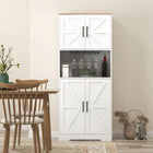 HOMCOM - Armoire de cuisine avec plan de travail pour four à micro-ondes - blanc-Accessoires anti-basculement pour la sécurité 