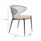 Zuo - Silues Chaise de salle à manger - Taupe/Brun - Ensemble de 2-6