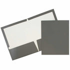 JAM Paper - Dossiers de présentation brillants laminés à deux pochettes - gris - Paquet de 25-Couleur: Gris