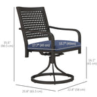 Outsunny - Chaises pivotantes Patio, Rocker pivotant extérieur, bleu-Fabriqué en métal avec un revêtement en poudre 