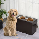 PawHut - Gamelles pour chien surélevées, distributeur de nourriture pour grands chiens avec rangement - café-Bols en acier inoxydable amovibles parfaits pour les friandises, l'eau ou la nourriture, faciles à nettoyer et à remplir. 