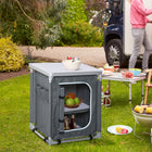 Outsunny - Station de cuisine de camping avec 2 étagères et sac de transport pour barbecue, fêtes, pique-niques, arrière-cours, gris-Idéal pour le camping, les pique-niques, les barbecues et autres événements en plein air