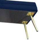 HOMCOM - Banc de rangement pour bout de lit - bleu foncé-Matériaux : Velours (100 % polyester), mousse, acier 