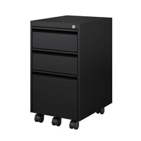 Ceha - Piètement mobile, série MDG, tiroirs boîte-boîte-classeur, noir jet-Sécurité de rangement : Système central verrouillable avec 2 clés pour la tranquillité d'esprit.