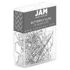 JAM Paper - Pinces papillon colourées - pinces à papier argentées - paquet de 15-Taille : 1,5 po de long x 1,1 po de large (43 mm x 30 mm)