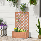 Outsunny - jardinière surélevée avec treillis pour plantes grimpantes - 28 po L x 11 po l x 46 po H -Treillis à motifs en treillis pour les plantes grimpantes 
