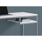 Monarch Specialties - 7368 Bureau 48 po L - Blanc/Metal Argent-Solide base en métal argenté