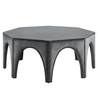 Modway - Victory Performance Velvet Ottoman - Gris-Nailhead Ottoman