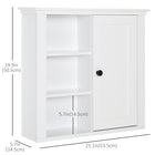 HOMCOM - Armoire murale de salle de bain moderne - blanc-Étagère réglable dans l’armoire pour des objets de différentes tailles