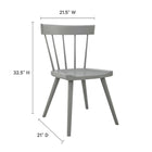 Modway - Sutter Fauteuil d’appoint de salle à manger Ensemble de 2 - Gris clair-Détails de la broche