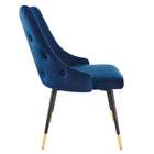 Modway - Adorn Touffe Performance Velvet Fauteuil d’appoint de salle à manger - Marine-Rembourrage en mousse dense