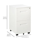 Vinsetto - Armoire à dossiers à cloisons réglables - blanc-5 roulettes universelles assurent un déplacement facile, dont 2 sont équipées de freins pour plus de sécurité 
