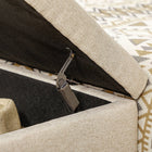 HOMCOM - Banc ottoman de rangement rembourré à dessus rabattable - beige-Assemblage requis 