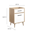 Modway - Maverick 24" Lavabo de l’armoire à vanité de la salle de bain non inclus - Oak White-9