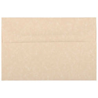 JAM Paper Enveloppes d'invitation parchemin A8 - 5,5 x 8,125 po - Marron recyclé - paquet de 50-Couleur : marron, Les enveloppes présentent une finition parchemin marbré pour une touche élégante