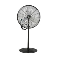 Matrix Industrial - Ventilateur oscillant de 30" sur socle avec brumisation pour l'extérieur-Avec dispositif de vaporisation, hauteur réglable et base ronde robuste pour plus de stabilité
