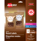 Avery - Étiquettes rondes chanvre - 2-1/2po de diamètre - 90 Étiquettes-Étiquettes chanvre