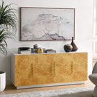Modway - Abel 69 pouces Burl Wood Buffet de buffet TV, Burl blanc blanchi-Design minimaliste spacieux