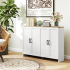 HOMCOM - Buffet moderne 47,2 po L avec rangement - blanc-Portes style shaker avec dessus naturel pour une décoration simple 
