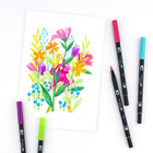 Tombow - Stylos à double pointe, couleurs vives, paq./10-La pointe pinceau est conçue pour créer des traits fins, moyens ou épais